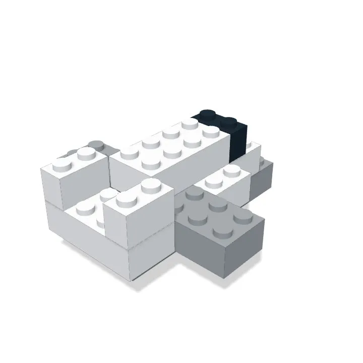 A chunky big-brick jet made of 10 bricks